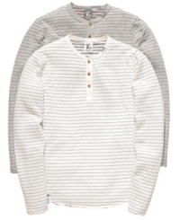 Basics training. Get your casual wardrobe down pat with this henley shirt from LRG. Basics training. Get your casual wardrobe down pat with this henley shirt from LRG.