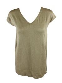 Piazza Sempione Womens Linen Knit Vneck Cap Sleeve Top Piazza Sempione Womens Linen Knit Vneck Cap Sleeve Top