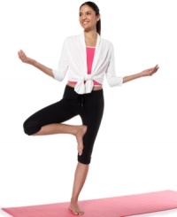 Get dance-inspired style for your workout with this tie-front Ideology top! Made of 100% cotton, it's the perfect layering piece over camis, sports bras and leggings! (Clearance) Get dance-inspired style for your workout with this tie-front Ideology top! Made of 100% cotton, it's the perfect layering piece over camis, sports bras and leggings! (Clearance)