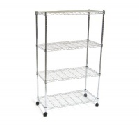 Seville Classics SHE14304 Home Style Mobile 4-Shelf Storage System, Chrome Seville Classics SHE14304 Home Style Mobile 4-Shelf Storage System, Chrome