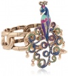 Betsey Johnson Peacock Stretch Bracelet, 7.5