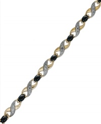 The perfect blend of sparkle and shine. Victoria Townsend's pretty bracelet combines oval-cut sapphires (5-3/8 ct. t.w.) and diamond accents in 18k gold over sterling silver. Approximate length: 7-1/2 inches. The perfect blend of sparkle and shine. Victoria Townsend's pretty bracelet combines oval-cut sapphires (5-3/8 ct. t.w.) and diamond accents in 18k gold over sterling silver. Approximate length: 7-1/2 inches.