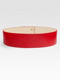A wide, supple leather design with goldtone studded closure.Width, about 2.5Imported A wide, supple leather design with goldtone studded closure.Width, about 2.5Imported