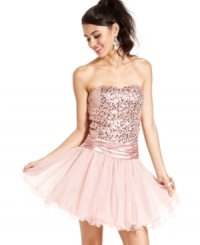 Girlish and fresh, this strapless dress from Speechless is the ultimate in party style. Features a sequined bodice and sparkly tulle skirt made for twirling! Girlish and fresh, this strapless dress from Speechless is the ultimate in party style. Features a sequined bodice and sparkly tulle skirt made for twirling!