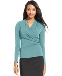 Charter Club's faux-wrap petite top creates an alluring silhouette for day or night. Pair it with a pencil skirt to dress it up, or keep it casual with skinny pants. Charter Club's faux-wrap petite top creates an alluring silhouette for day or night. Pair it with a pencil skirt to dress it up, or keep it casual with skinny pants.