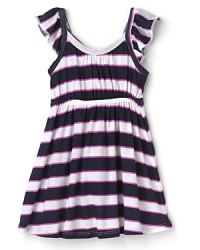 Nautical stripes enlivened by a vibrant pop of pink and delicate flutter sleeves are what makes this Splendid dress live up to its name. Nautical stripes enlivened by a vibrant pop of pink and delicate flutter sleeves are what makes this Splendid dress live up to its name.