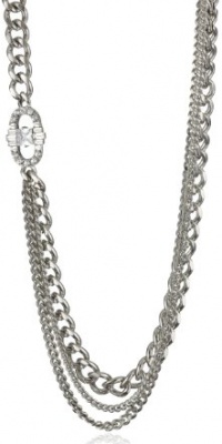 ABS By Allen Schwartz Chain Reaction Silver-Tone Multi Row Necklace