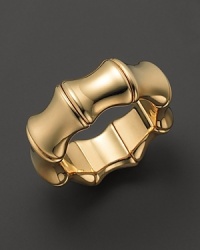 18K yellow gold mimics bamboo's natural beauty. 18K yellow gold mimics bamboo's natural beauty.
