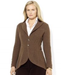 Rendered in hearty wool tweed, Lauren Ralph Lauren's chic twobutton jacket is steeped in equestrian inspiration. Rendered in hearty wool tweed, Lauren Ralph Lauren's chic twobutton jacket is steeped in equestrian inspiration.