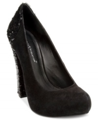 Sparkling sequins cover the back and heel of the Dakotah platform pumps by BCBGeneration, making this decorated pair a fashion-forward style that you'll turn to time and time again. Sparkling sequins cover the back and heel of the Dakotah platform pumps by BCBGeneration, making this decorated pair a fashion-forward style that you'll turn to time and time again.
