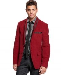 Add some serious swagger to your style with this bright blazer from American Rag. Add some serious swagger to your style with this bright blazer from American Rag.