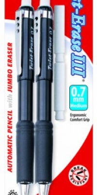 Pentel Twist-Erase III Automatic Pencil with 2 Eraser Refills, 0.7mm, Assorted Barrels, 2 Pack (QE517BP2-K6) Pentel Twist-Erase III Automatic Pencil with 2 Eraser Refills, 0.7mm, Assorted Barrels, 2 Pack (QE517BP2-K6)