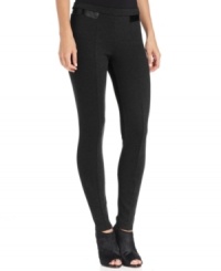 MICHAEL Michael Kors' legging-like petite ponte pants feature a slimming ponte fabric, faux leather trim and an ultra-flattering fit! MICHAEL Michael Kors' legging-like petite ponte pants feature a slimming ponte fabric, faux leather trim and an ultra-flattering fit!