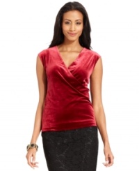 Add a luxurious dose of texture to trousers or skirts with Charter Club's lush velvet top. Add a luxurious dose of texture to trousers or skirts with Charter Club's lush velvet top.