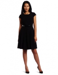 AK Anne Klein Women's Seamed Bi-Stretch Belted Dress, Black, 0 AK Anne Klein Women's Seamed Bi-Stretch Belted Dress, Black, 0