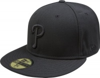 MLB Philadelphia Phillies Black on Black 59FIFTY Fitted Cap MLB Philadelphia Phillies Black on Black 59FIFTY Fitted Cap