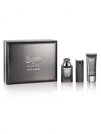 Gucci by Gucci Pour Homme combines classic masculine appeal with cool, contemporary elegance. This iconic fragrance culminates both vision and tradition, encompassing Gucci's iconic, luxurious heritage. With its warm, intense scent, Gucci by Gucci Pour Homme speaks to the powerful, sensual man who embodies the brand's rich legacy. Set contains: Eau de Toilette (90ml, 3 oz.), Eau de Toilette (30ml, 1 oz.) and Shower Gel (50ml, 1.7 oz.). Gucci by Gucci Pour Homme combines classic masculine appeal with cool, contemporary elegance. This iconic fragrance culminates both vision and tradition, encompassing Gucci's iconic, luxurious heritage. With its warm, intense scent, Gucci by Gucci Pour Homme speaks to the powerful, sensual man who embodies the brand's rich legacy. Set contains: Eau de Toilette (90ml, 3 oz.), Eau de Toilette (30ml, 1 oz.) and Shower Gel (50ml, 1.7 oz.).