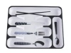 Present Time Cutlery Melamine Flatware Tray, Black and White