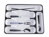 Present Time Cutlery Melamine Flatware Tray, Black and White