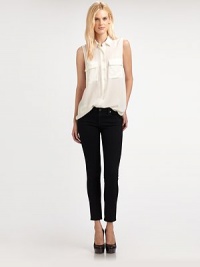 Chic and slim in lightweight stretch denim, tailored with a sophisticated ankle crop. THE FITRise, about 7Inseam, about 28THE DETAILSButton closureZip flyFive-pocket styleModal/polyester/polyurethaneMachine washMade in USA of imported fabricModel shown is 5'11 (178cm) wearing US size 4. Chic and slim in lightweight stretch denim, tailored with a sophisticated ankle crop. THE FITRise, about 7Inseam, about 28THE DETAILSButton closureZip flyFive-pocket styleModal/polyester/polyurethaneMachine washMade in USA of imported fabricModel shown is 5'11 (178cm) wearing US size 4.