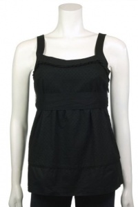 Juicy Couture Womens Black Soft Woven Ruffle Dot Tank Top Blouse, 0 Juicy Couture Womens Black Soft Woven Ruffle Dot Tank Top Blouse, 0