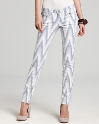 A bold Ikat print lends worldly flair to these AG Adriano Goldschmied skinny jeans. A bold Ikat print lends worldly flair to these AG Adriano Goldschmied skinny jeans.