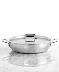 Show your tender side. A stunning tri-ply construction with full aluminum core provides even heating on every inch of this braiser, which means careful moisture control and incredibly tender results when braising, poaching & browning. An attractive brushed steel fingerprint-proof exterior and low profile carry this piece from prep to presentation, plus a dishwasher-safe promise means a more enjoyable meal. Limited lifetime warranty. Show your tender side. A stunning tri-ply construction with full aluminum core provides even heating on every inch of this braiser, which means careful moisture control and incredibly tender results when braising, poaching & browning. An attractive brushed steel fingerprint-proof exterior and low profile carry this piece from prep to presentation, plus a dishwasher-safe promise means a more enjoyable meal. Limited lifetime warranty.