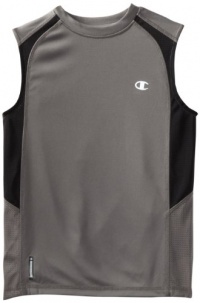 Champion Boys 8-20 Double Dry Colorblock Muscle, Smoked Pearl/Black, 10-12 Champion Boys 8-20 Double Dry Colorblock Muscle, Smoked Pearl/Black, 10-12