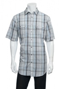 Alfani 'Big & Tall' Men's Light Gray Plaid Button Down Shirt