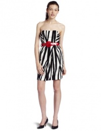 Teeze Me Junior's Belted Strapless Dress,Off-White,5 Teeze Me Junior's Belted Strapless Dress,Off-White,5