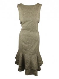 Lauren Ralph Lauren Womens Wool Sleeveless Ruffle Hem Dress