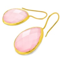18KT Gold Vermeil Rose Quartz Teardrop Earrings 925 Sterling Silver Bezel Set Gemstone Drops, Kyle Richards 18KT Gold Vermeil Rose Quartz Teardrop Earrings 925 Sterling Silver Bezel Set Gemstone Drops, Kyle Richards