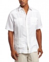 Cubavera Men's Big-Tall Short Sleeve Embroidered Guayabera Shirt, Bright White, 3X