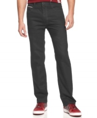 Jeans, Italian-style: Classic five-pocket styling from Armani Jeans made of gray rinse stretch denim in a regular fit with a high waist and straight leg. Jeans, Italian-style: Classic five-pocket styling from Armani Jeans made of gray rinse stretch denim in a regular fit with a high waist and straight leg.
