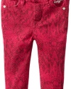 Puma - Kids Baby-Girls Infant Twill Ankle Skinny Pant, Pink, 24 Months