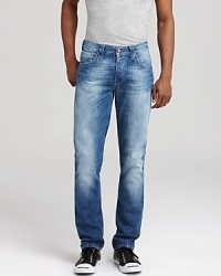 Heavily faded jeans offer a laid-back, high-design look that's perfect for your everyday style Heavily faded jeans offer a laid-back, high-design look that's perfect for your everyday style