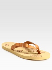 Comfy, floral-printed foam footbed adds charm to this leather thong design. Leather upperCork and foam liningFoam soleMade in ItalyOUR FIT MODEL RECOMMENDS ordering true size. Comfy, floral-printed foam footbed adds charm to this leather thong design. Leather upperCork and foam liningFoam soleMade in ItalyOUR FIT MODEL RECOMMENDS ordering true size.
