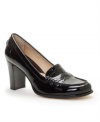 Patent shine makes the Bayville penny loafer pumps from MICHAEL Michael Kors glossy and glamorous.