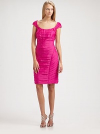 Strategic seaming and delicate allover raw-edged tiers define this brightly-hued silk organza style.ScoopneckCap sleevesAllover tiersConcealed back zipFully linedAbout 22 from natural waistSilkDry cleanImportedModel shown is 5'9½ (176cm) wearing US size 4. Strategic seaming and delicate allover raw-edged tiers define this brightly-hued silk organza style.ScoopneckCap sleevesAllover tiersConcealed back zipFully linedAbout 22 from natural waistSilkDry cleanImportedModel shown is 5'9½ (176cm) wearing US size 4.