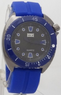 Mark Naimer Quartz XL Men Watch Black Case Blue Rubberl Band Mark Naimer Quartz XL Men Watch Black Case Blue Rubberl Band