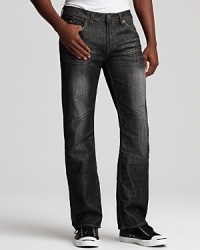 Buffalo's straight leg jeans feature distressing on the pockets and fading on thighs for instant worn-in cool. Buffalo's straight leg jeans feature distressing on the pockets and fading on thighs for instant worn-in cool.