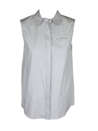 Chalayan Womens Silk Blend Drape Back Sleeveless Button Up Top