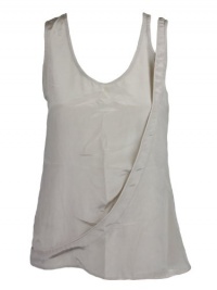 Wayne Womens Asymmetrical Shoulder Silk Sleeveless Top Wayne Womens Asymmetrical Shoulder Silk Sleeveless Top