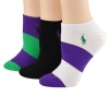 Ralph Lauren women's socks Rugby cotton ped purple/black/white 3pairs