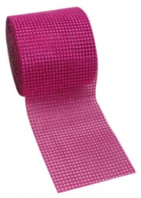 Fuchsia Diamond Rhinestone Mesh Ribbon, Wedding Ribbon, Diaper Cake Ribbon, 4.75 x 10 Yards, 24 Row, 1 Roll Fuchsia Diamond Rhinestone Mesh Ribbon, Wedding Ribbon, Diaper Cake Ribbon, 4.75 x 10 Yards, 24 Row, 1 Roll