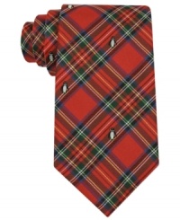 'Tis the season for mixing business and fun-get into the spirit with this plaid penguin-print silk tie from Tommy Hilfiger. 'Tis the season for mixing business and fun-get into the spirit with this plaid penguin-print silk tie from Tommy Hilfiger.