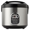 Aroma ARC-150SB 20-Cup (Cooked) Digital Rice Cooker and Food Steamer, Black/Silver