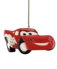 Put the pedal to the metal with your favorite Disney Pixar character Lightning McQueen. All revved up in red, this porcelain ornament from Lenox features painted gold accents and is perfect for gift-giving. Put the pedal to the metal with your favorite Disney Pixar character Lightning McQueen. All revved up in red, this porcelain ornament from Lenox features painted gold accents and is perfect for gift-giving.