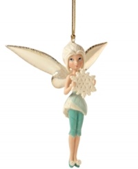 A little bit of magic awaits your tree in this Lenox ornament, featuring Periwinkle the fairy with an enchanting snowflake. With gold hanging thread. A little bit of magic awaits your tree in this Lenox ornament, featuring Periwinkle the fairy with an enchanting snowflake. With gold hanging thread.