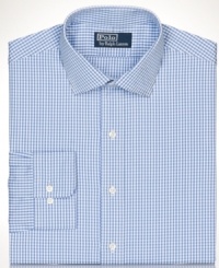 Round out your wardrobe of dress shirts with this crisp gingham dress shirt from Polo Ralph Lauren. Round out your wardrobe of dress shirts with this crisp gingham dress shirt from Polo Ralph Lauren.